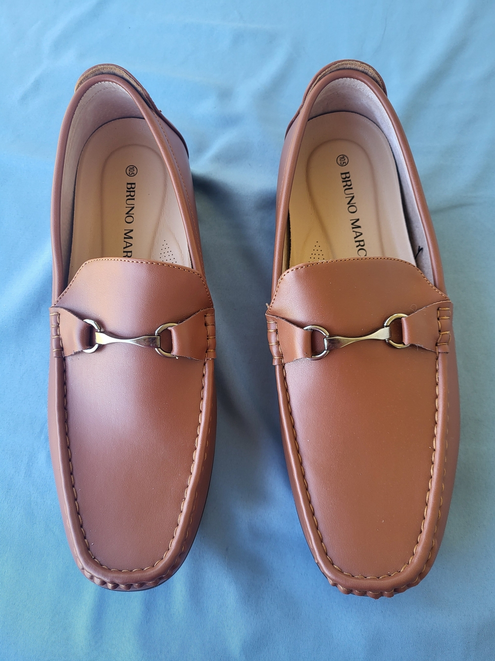 Bruno Marc Men’s Brown Leather Bit Loafers